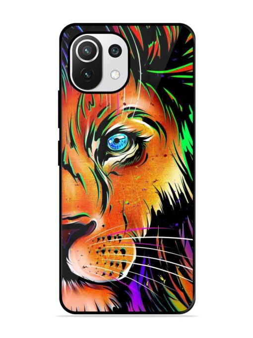 Colorful Lion Design Glossy Metal TPU Phone Cover for Xiaomi Mi 11 Lite Ne (5G) Zapvi