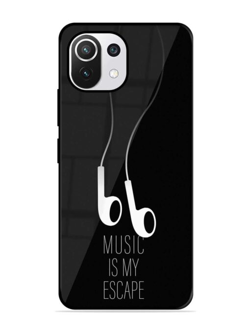 Music Is My Escape Glossy Metal Phone Cover for Xiaomi Mi 11 Lite Ne (5G) Zapvi