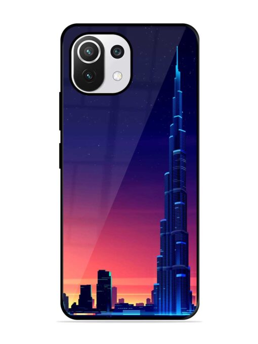 Burj Khalifa Abstract Glossy Metal Phone Cover for Xiaomi Mi 11 Lite Ne (5G) Zapvi