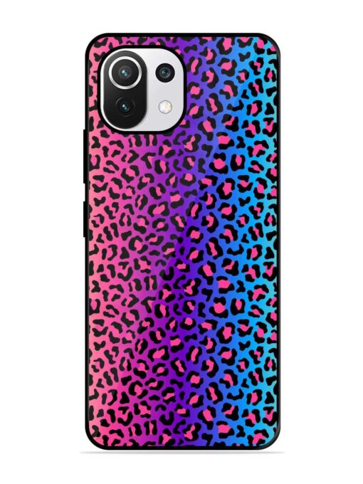 Colorful Leopard Seamless Glossy Metal Phone Cover for Xiaomi Mi 11 Lite Ne (5G) Zapvi