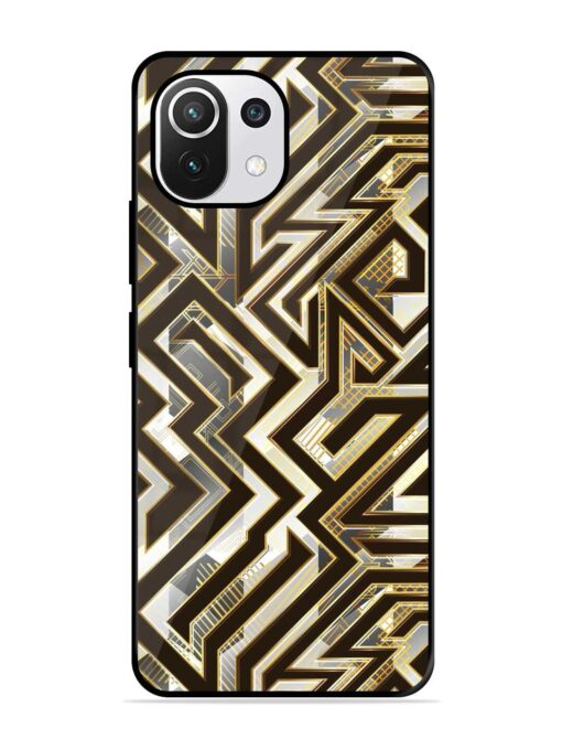 Technology Geometric Seamless Glossy Metal Phone Cover for Xiaomi Mi 11 Lite Ne (5G) Zapvi