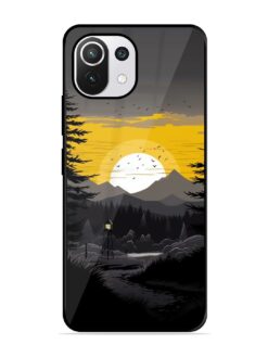 Sunset Vector Glossy Metal Phone Cover for Xiaomi Mi 11 Lite Ne (5G)