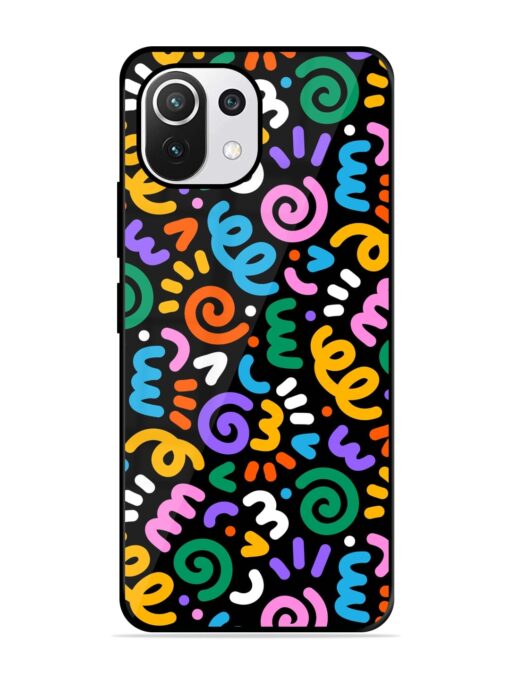 Colorful Seamless Vector Glossy Metal Phone Cover for Xiaomi Mi 11 Lite Ne (5G) Zapvi