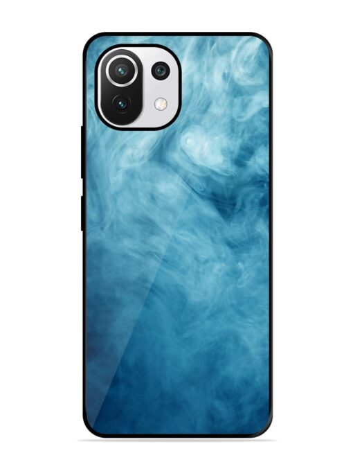 Blue Smoke Art Glossy Metal Phone Cover for Xiaomi Mi 11 Lite Ne (5G) Zapvi