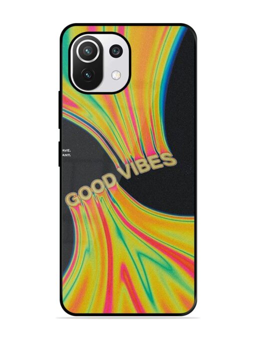 Good Vibes Glossy Metal Phone Cover for Xiaomi Mi 11 Lite Ne (5G) Zapvi