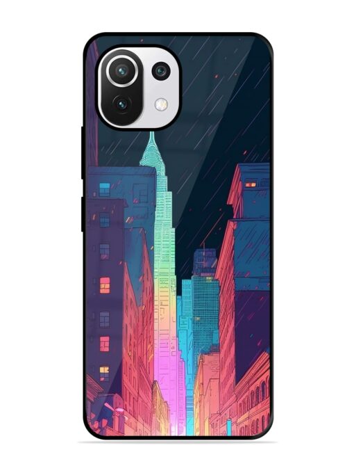 Minimal City Art Glossy Metal Phone Cover for Xiaomi Mi 11 Lite Ne (5G)