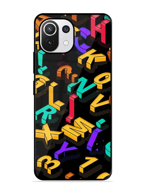 Seamless Pattern With Letters Glossy Metal Phone Cover for Xiaomi Mi 11 Lite Ne (5G) Zapvi