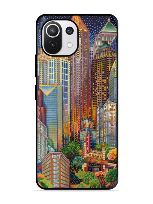 Cityscapes Art Glossy Metal Phone Cover for Xiaomi Mi 11 Lite Ne (5G) Zapvi