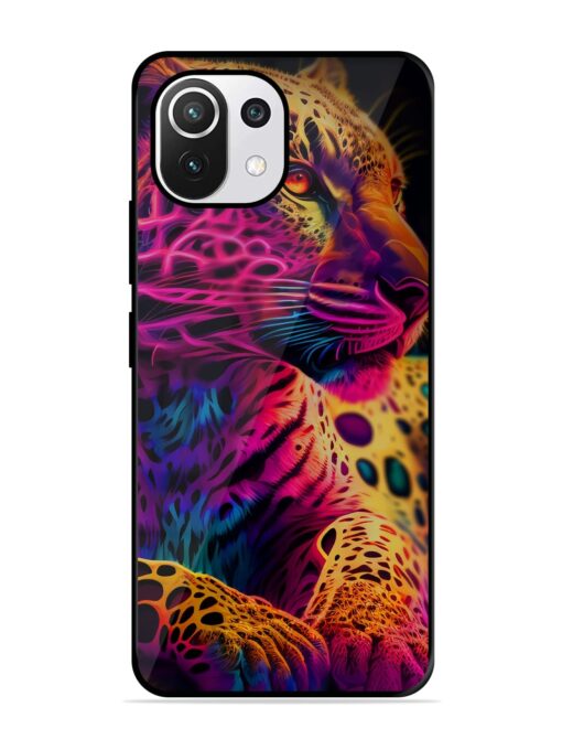 Leopard Art Glossy Metal Phone Cover for Xiaomi Mi 11 Lite Ne (5G) Zapvi