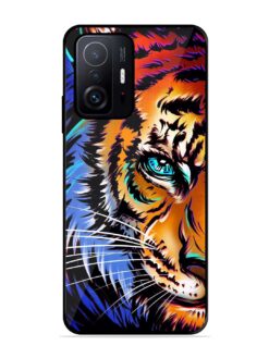Colorful Lion Art Glossy Metal Phone Cover for Xiaomi Mi 11T Pro (5G)
