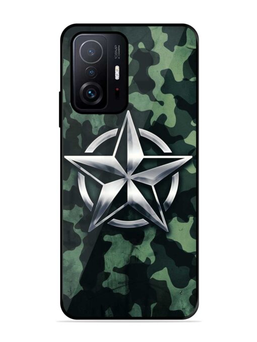 Indian Army Star Design Glossy Metal Phone Cover for Xiaomi Mi 11T Pro (5G) Zapvi