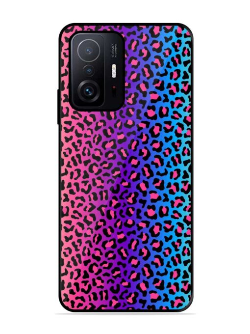 Colorful Leopard Seamless Glossy Metal Phone Cover for Xiaomi Mi 11T Pro (5G) Zapvi