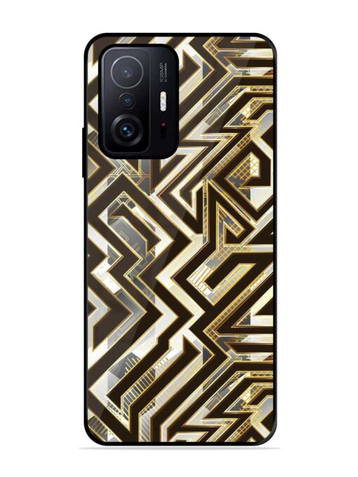 Technology Geometric Seamless Glossy Metal Phone Cover for Xiaomi Mi 11T Pro (5G) Zapvi