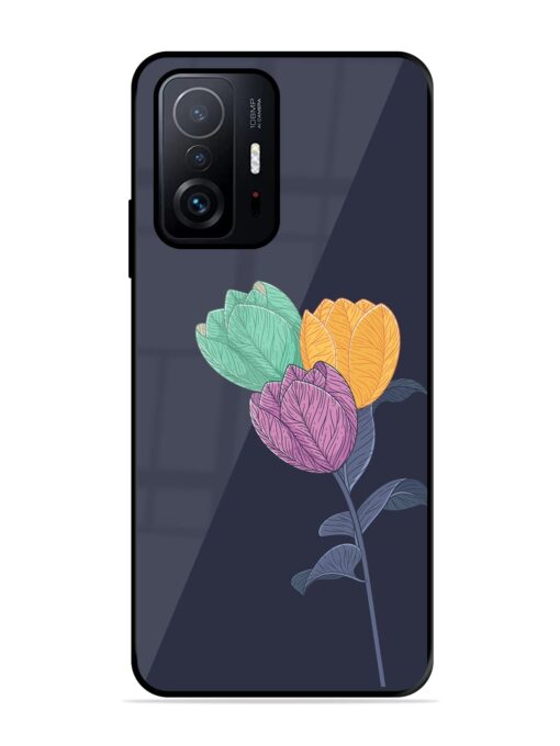 Flower Vector Glossy Metal Phone Cover for Xiaomi Mi 11T Pro (5G) Zapvi