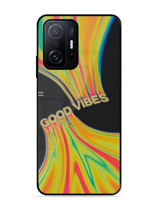 Good Vibes Glossy Metal Phone Cover for Xiaomi Mi 11T Pro (5G) Zapvi