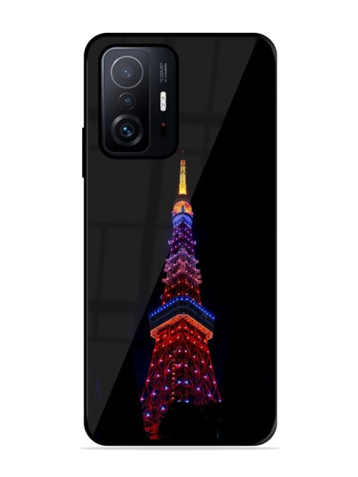 Eiffel Tower Night View Glossy Metal Phone Cover for Xiaomi Mi 11T Pro (5G) Zapvi