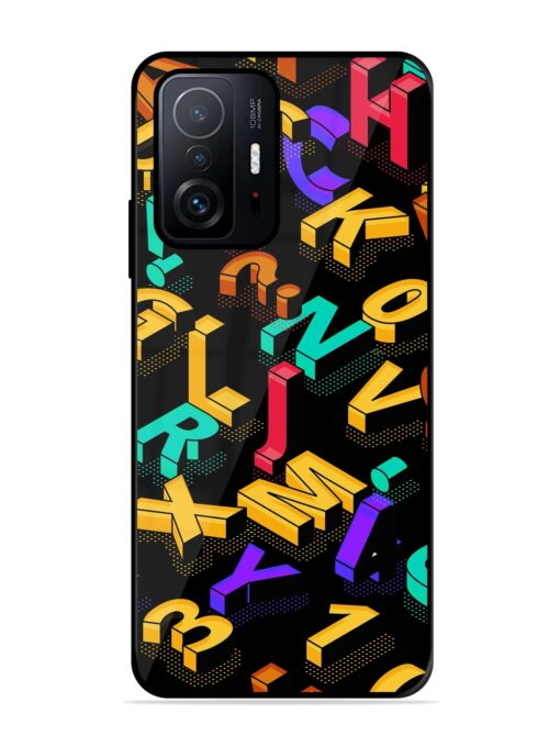 Seamless Pattern With Letters Glossy Metal Phone Cover for Xiaomi Mi 11T Pro (5G) Zapvi