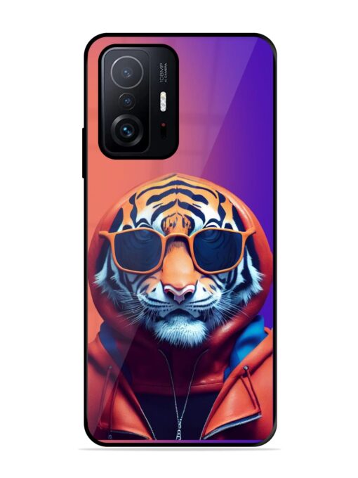 Tiger Animation Glossy Metal Phone Cover for Xiaomi Mi 11T Pro (5G) Zapvi