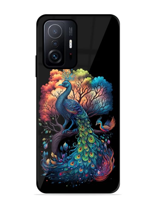 Peacock Tree Art Glossy Metal Phone Cover for Xiaomi Mi 11T Pro (5G) Zapvi