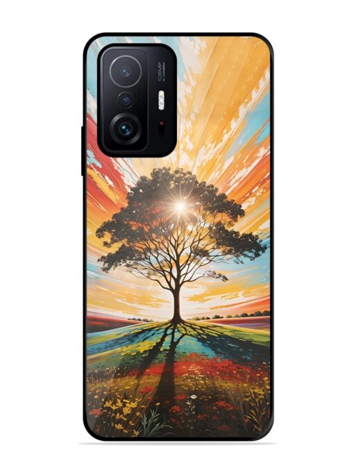 Abstract Tree Colorful Art Glossy Metal Phone Cover for Xiaomi Mi 11T Pro (5G) Zapvi