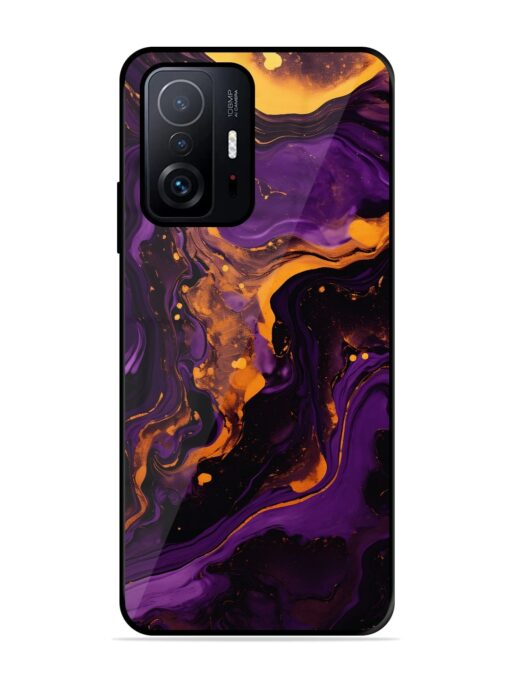 Painting Of A Purple Glossy Metal Phone Cover for Xiaomi Mi 11T Pro (5G) Zapvi