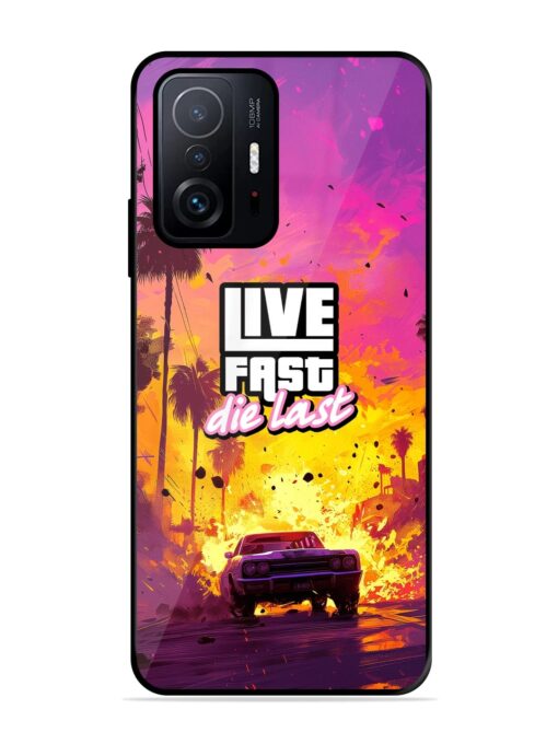 Live Fast Glossy Metal Phone Cover for Xiaomi Mi 11T Pro (5G) Zapvi