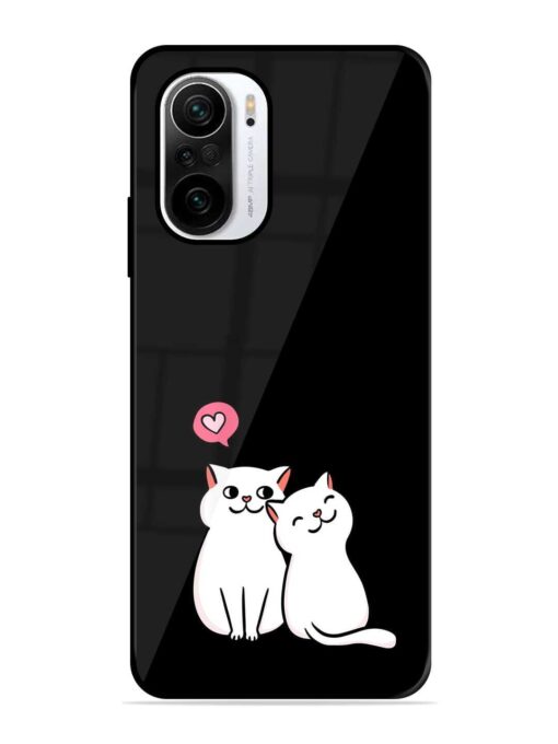 Cat Love Glossy Metal Phone Cover for Xiaomi Mi 11X (5G)