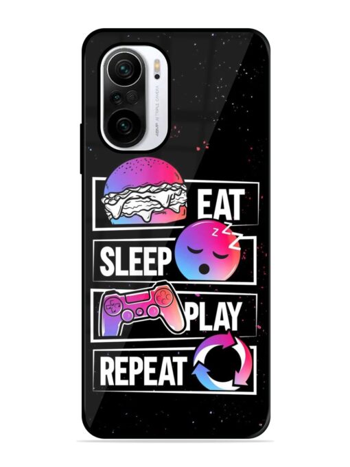 Eat Sleep Play Repeat Glossy Metal Phone Cover for Xiaomi Mi 11X (5G) Zapvi