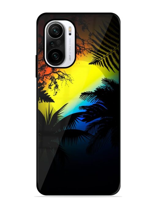 Colorful Sunset With Palm Trees Glossy Metal Phone Cover for Xiaomi Mi 11X (5G) Zapvi