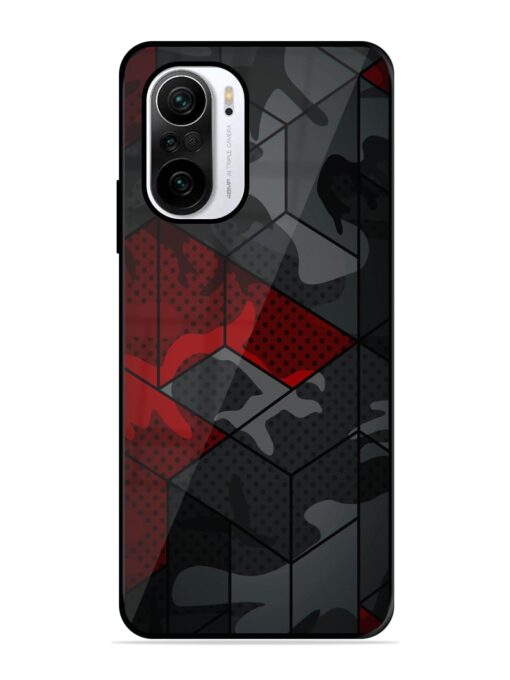 Red And Grey Pattern Glossy Metal Phone Cover for Xiaomi Mi 11X (5G) Zapvi