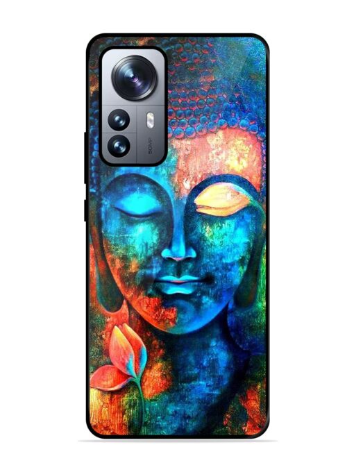 Buddha Painting Glossy Metal Phone Cover for Xiaomi Mi 12 Pro (5G)