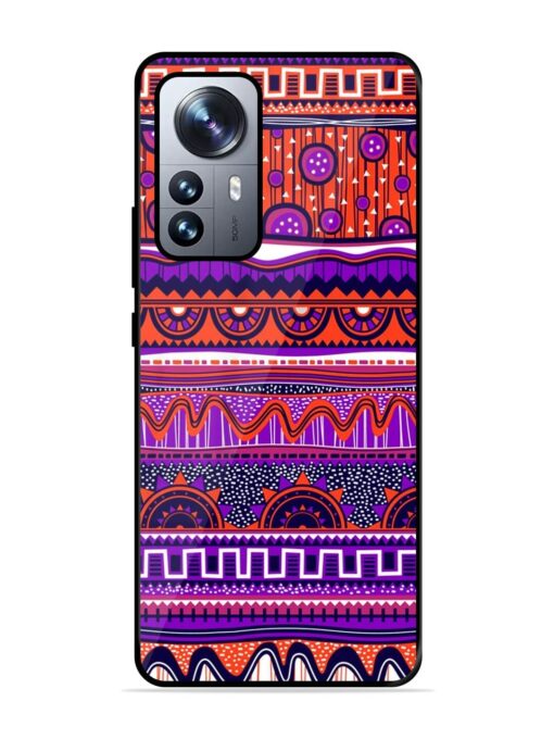 Ethnic Seamless Pattern Glossy Metal TPU Phone Cover for Xiaomi Mi 12 Pro (5G)