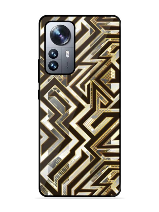 Technology Geometric Seamless Glossy Metal Phone Cover for Xiaomi Mi 12 Pro (5G) Zapvi