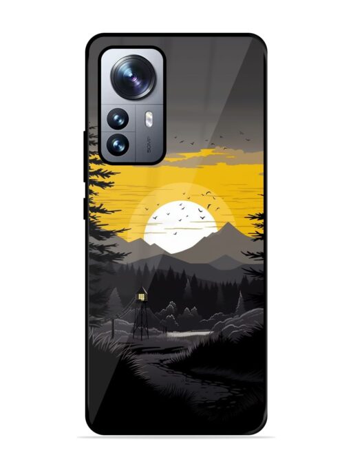 Sunset Vector Glossy Metal Phone Cover for Xiaomi Mi 12 Pro (5G)