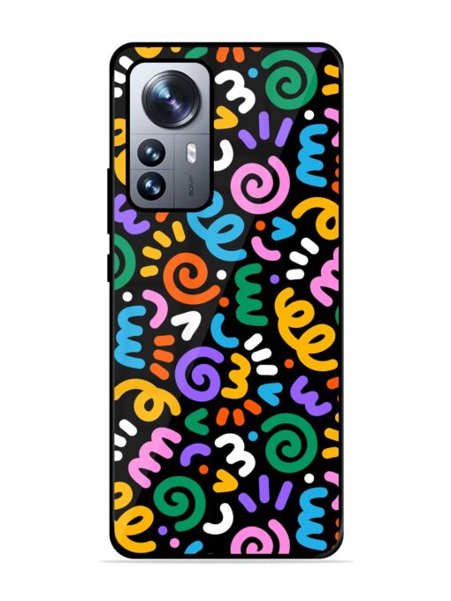 Colorful Seamless Vector Glossy Metal Phone Cover for Xiaomi Mi 12 Pro (5G) Zapvi