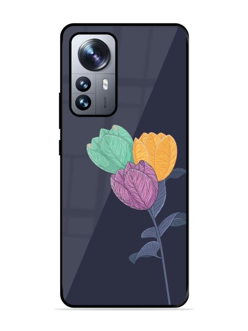 Flower Vector Glossy Metal Phone Cover for Xiaomi Mi 12 Pro (5G) Zapvi