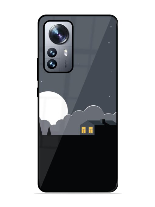 Full Moon Vector Art Glossy Metal Phone Cover for Xiaomi Mi 12 Pro (5G) Zapvi