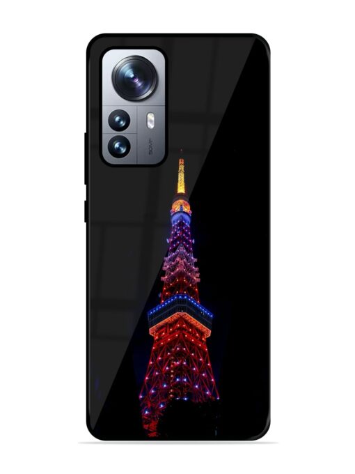 Eiffel Tower Night View Glossy Metal Phone Cover for Xiaomi Mi 12 Pro (5G)