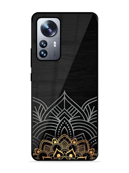 Decorative Golden Pattern Glossy Metal Phone Cover for Xiaomi Mi 12 Pro (5G) Zapvi