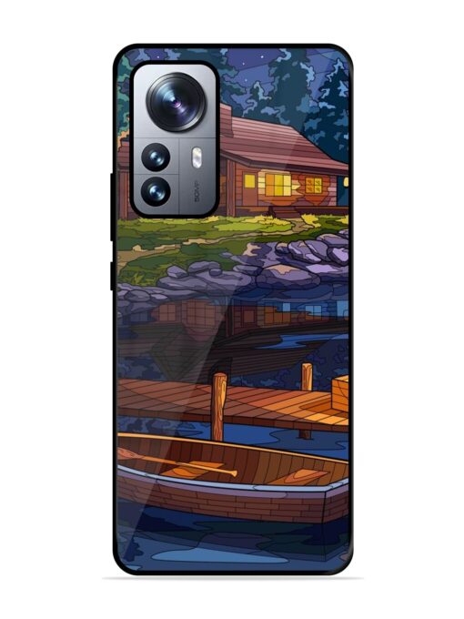 Village Night Scene Glossy Metal Phone Cover for Xiaomi Mi 12 Pro (5G) Zapvi