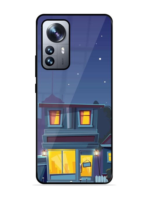 Vector Night House Glossy Metal Phone Cover for Xiaomi Mi 12 Pro (5G) Zapvi