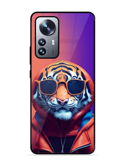 Tiger Animation Glossy Metal Phone Cover for Xiaomi Mi 12 Pro (5G)