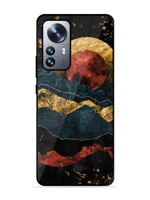 Gold Painting View Glossy Metal Phone Cover for Xiaomi Mi 12 Pro (5G) Zapvi