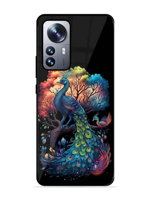 Peacock Tree Art Glossy Metal Phone Cover for Xiaomi Mi 12 Pro (5G) Zapvi