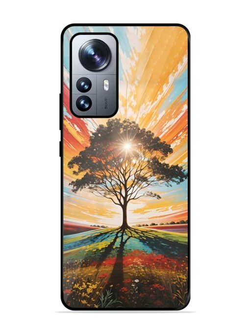 Abstract Tree Colorful Art Glossy Metal Phone Cover for Xiaomi Mi 12 Pro (5G) Zapvi