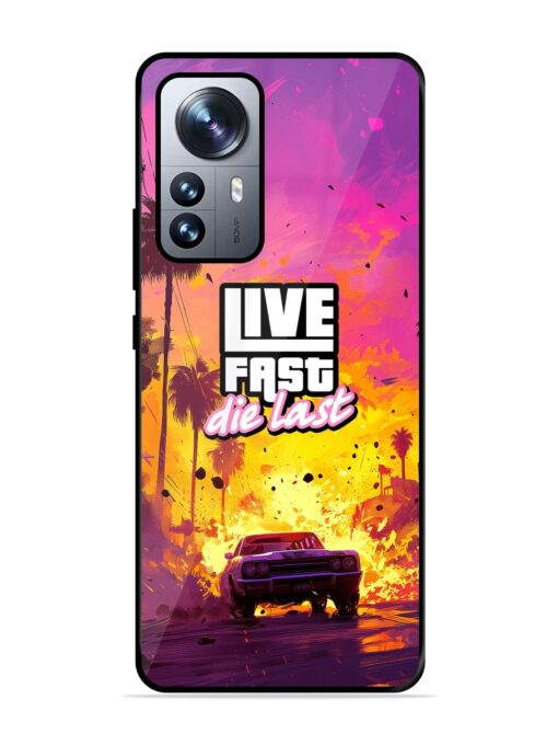 Live Fast Glossy Metal Phone Cover for Xiaomi Mi 12 Pro (5G) Zapvi