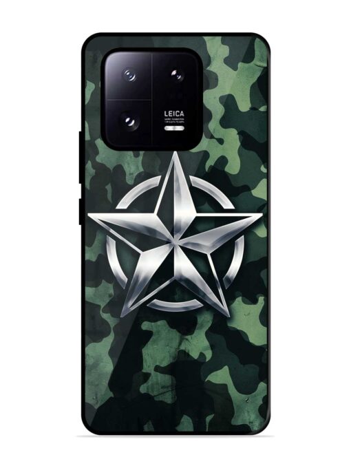 Indian Army Star Design Glossy Metal Phone Cover for Xiaomi Mi 13 Pro (5G) Zapvi