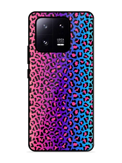 Colorful Leopard Seamless Glossy Metal Phone Cover for Xiaomi Mi 13 Pro (5G)