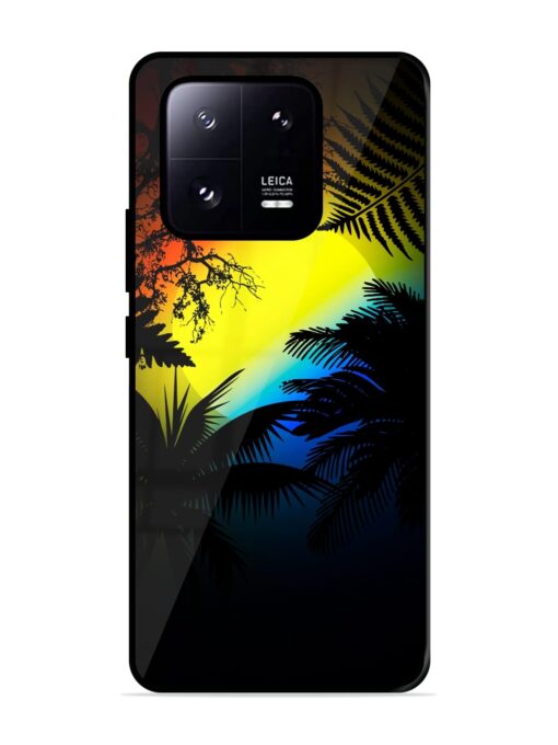 Colorful Sunset With Palm Trees Glossy Metal Phone Cover for Xiaomi Mi 13 Pro (5G) Zapvi