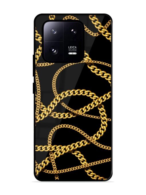 Decorative Golde Chain Glossy Metal Phone Cover for Xiaomi Mi 13 Pro (5G) Zapvi